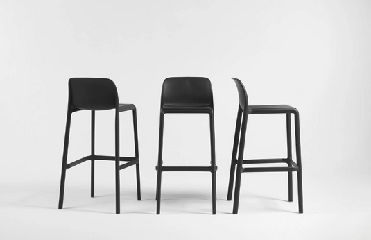 Nardi Faro Mini Counter Stool, outdoor high bar stool with sleek design, suitable for patio and outdoor furniture settings.