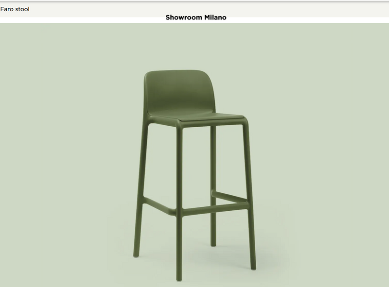 Load image into Gallery viewer, Stackable Faro high bar stool by Nardi with sleek design, suitable for outdoor patio seating and outdoor furniture setups.

