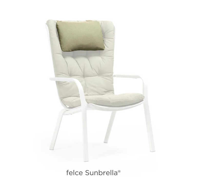 Load image into Gallery viewer, Nardi Folio Headrest Cushion in Sunbrella fabric, designed for folio chairs, providing comfortable support and stylish outdoor seating.
