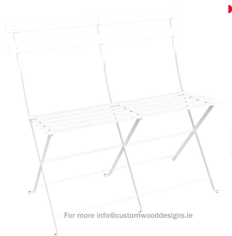 Load image into Gallery viewer, Fermob Bistro Two Seater Ottoman folding bench with wooden slats and metal frame, suitable for outdoor or patio seating.
