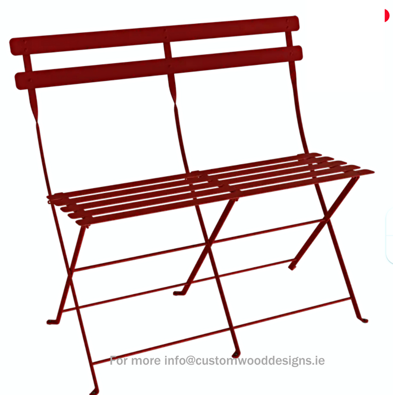 Load image into Gallery viewer, Fermob Bistro Two Seater Ottoman folding bench in vibrant chilli color, perfect for outdoor or indoor seating.
