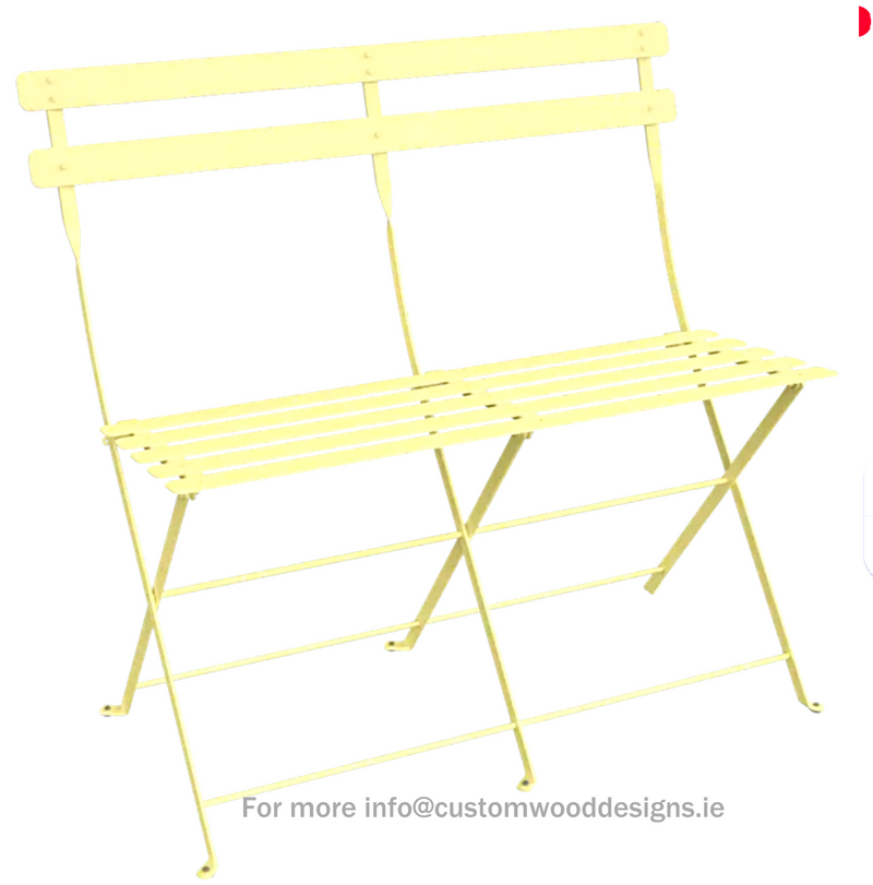 Load image into Gallery viewer, Fermob frosted lemon two-seater folding ottoman bench, lightweight and stylish for indoor or outdoor use.
