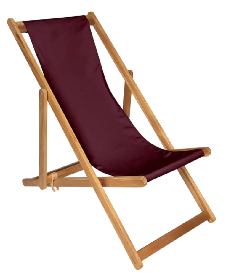 Load image into Gallery viewer, Fermob IBIZA teak deck chair with woven seat and armrests, featuring a sleek, modern design for outdoor relaxation.
