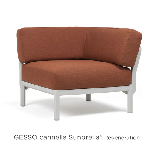 Nardi Maximo Corner Module from the Modula Corner Seat collection, outdoor modular sofa corner seat in Gesso color.