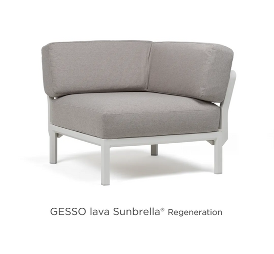 Nardi Maximo Corner Module from Modula modular sofa collection with Gesso finish, outdoor corner seat for hospitality or outdoor use