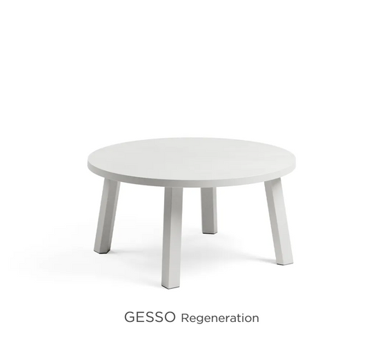 Nardi Maximo Tavolino 60 Mini Round Coffee Table with a white Gesso finish, compact and stylish for modern interiors.