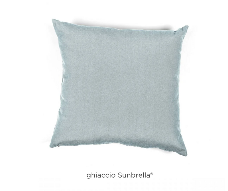 Load image into Gallery viewer, Nardi outdoor decorative cushion by Custom Wood Designs featuring Ghiaccio Sunbrella fabric, ideal for patio or garden seating.
