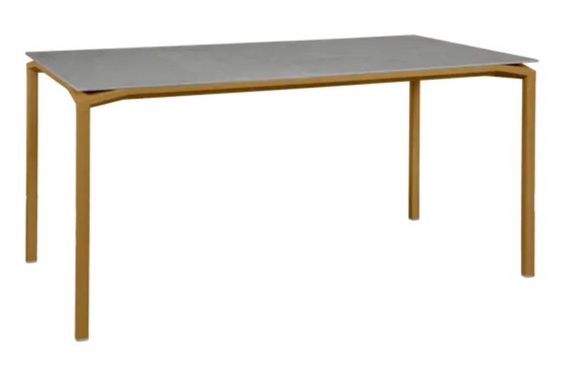 Load image into Gallery viewer, Fermob Calvi Creta mineral dining table in gingerbread grey, 160 x 80 cm, six-seater with modern design and sturdy surface.
