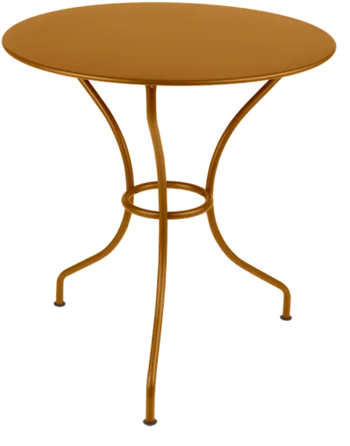 Load image into Gallery viewer, Fermob OPÉRA+ outdoor metal table with a 67 cm diameter, featuring a stylish gingerbread finish, ideal for patio or restaurant use.
