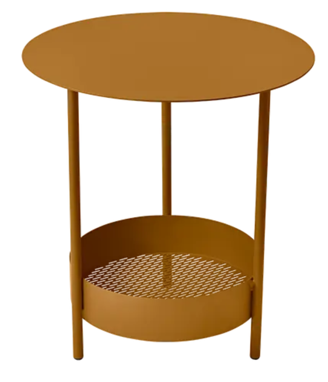 Load image into Gallery viewer, Fermob Salsa pedestal side table in gingerbread color, outdoor furniture with a modern design, suitable for patio or garden use.
