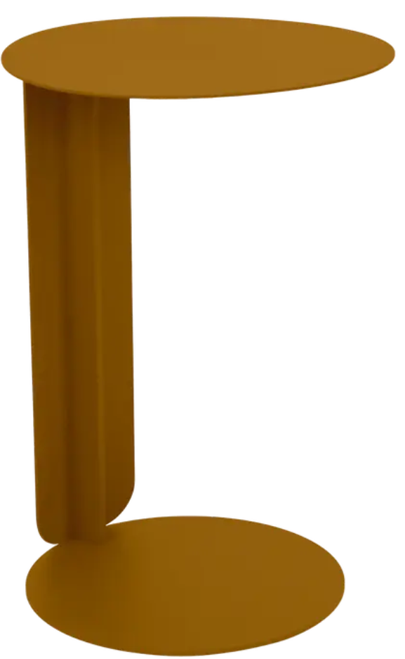 Load image into Gallery viewer, Yellow Fermob Bebop Offset Table with metal construction, outdoor design, suitable for patio or garden use.
