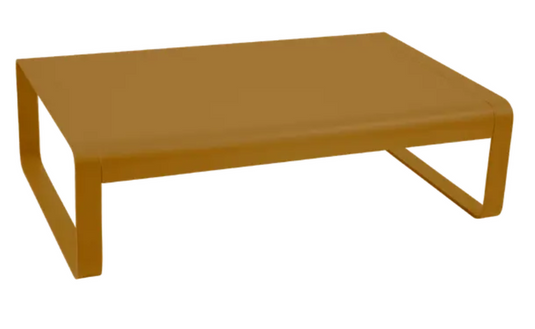 Fermob Bellevie low lounge table, 105x75 cm, outdoor metal coffee table with gingerbread finish, stylish and durable for outdoor use.