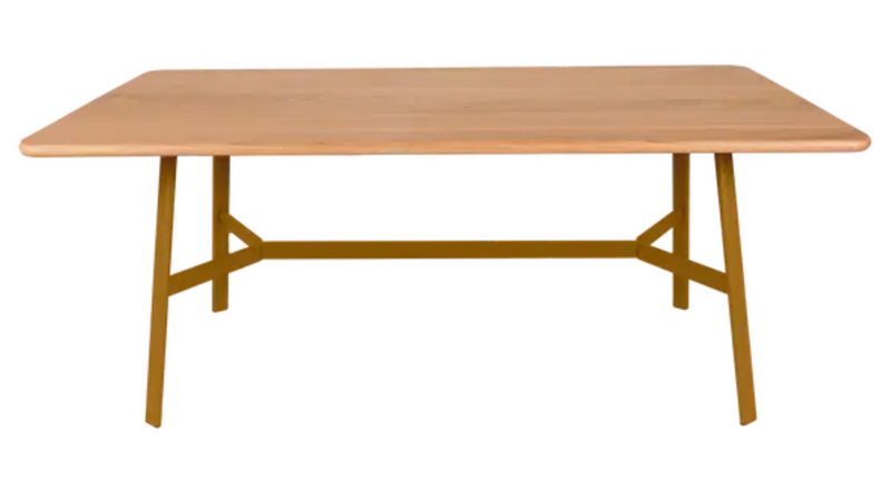 Load image into Gallery viewer, Fermob SO'O 180x90 cm oak dining table with six seats, showcasing a sturdy wooden oak table for kitchen or dining room.

