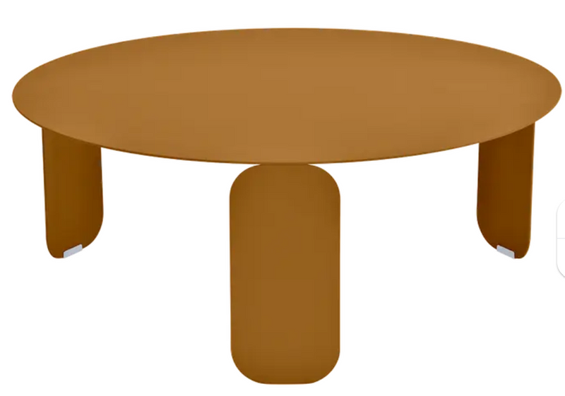 Load image into Gallery viewer, Fermob Bebop low outdoor table with an anthracite round top, 80cm diameter, suitable for patio or garden seating areas.
