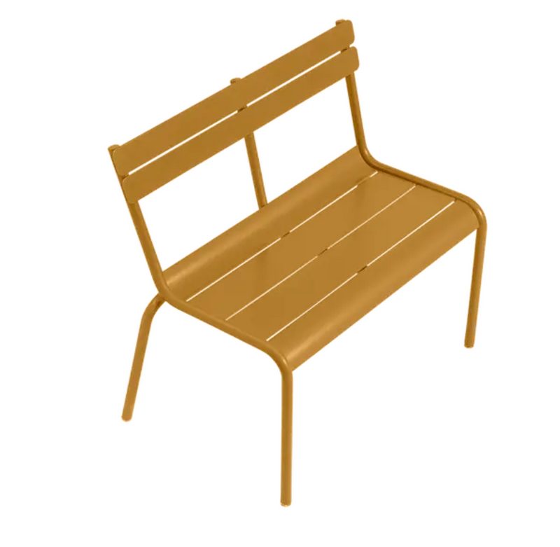 Load image into Gallery viewer, Fermob Luxembourg kid bench with gingerbread design, suitable for restaurant or outdoor seating, made of durable metal.
