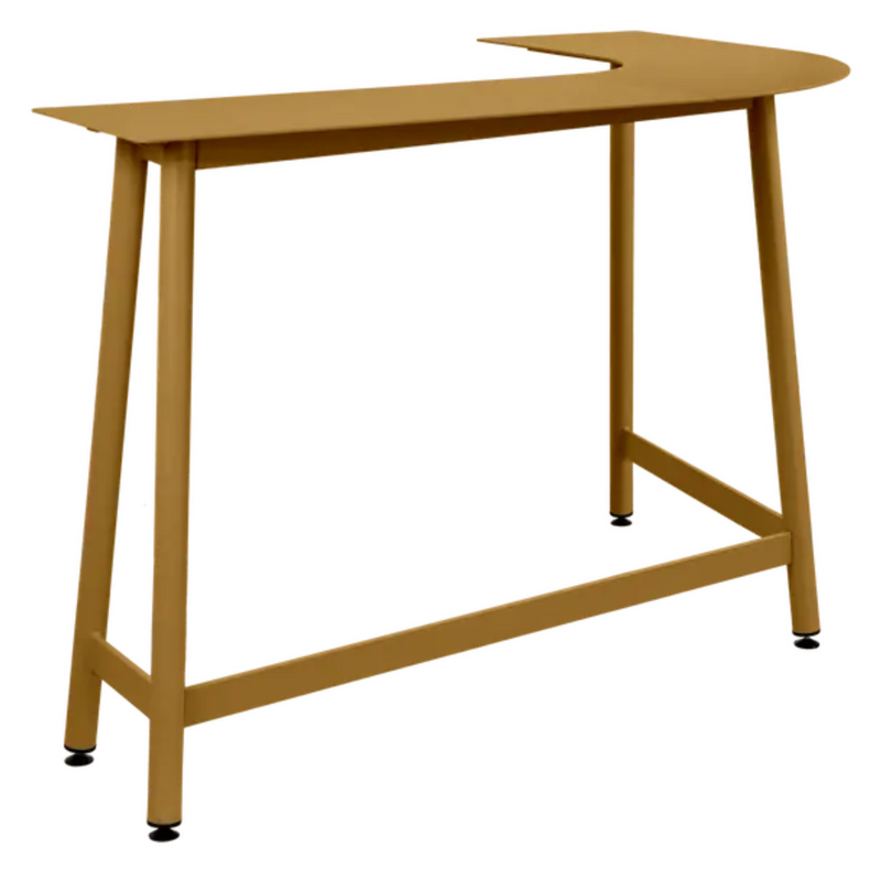 Load image into Gallery viewer, Fermob Bolder Corner Counter bar stool in gingervread color, outdoor metal furniture with a modern two-seater design.
