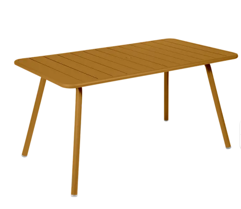 Load image into Gallery viewer, Fermob Luxembourg outdoor bar table, 143x80 cm, made of metal with a sleek design, suitable for patio or outdoor dining areas.
