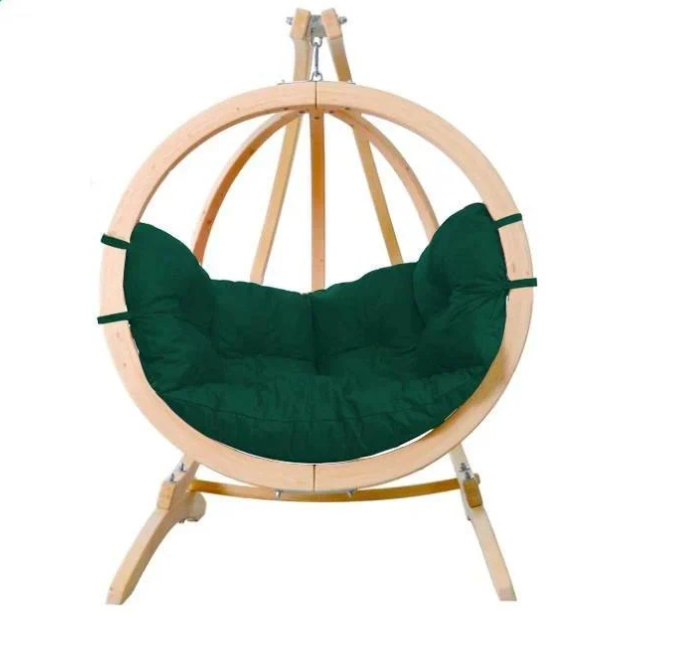 Load image into Gallery viewer, Globe Wood Hanging Chair &amp; Stand Set - Custom Wood Designs Globe Wood Hanging Chair &amp; Stand Set made from [material] – Ideal for [use_case] | Custom Wood Designs
