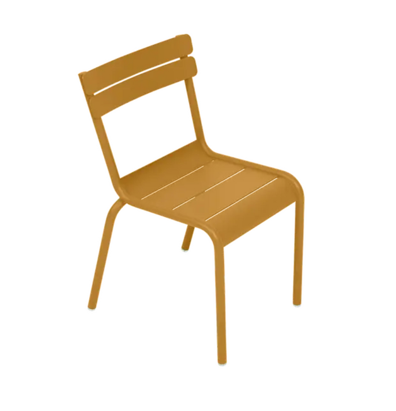 Load image into Gallery viewer, Fermob Luxembourg Kid Chair from Fermb Kids Corner Contract line, featuring colorful child-sized restaurant furniture.
