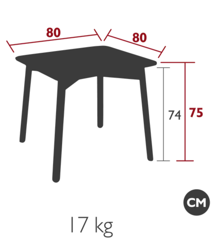 Load image into Gallery viewer, Fermob GORDES outdoor teak dining table, 80x80 cm, showcasing a sleek, modern design with a smooth surface and sturdy legs.
