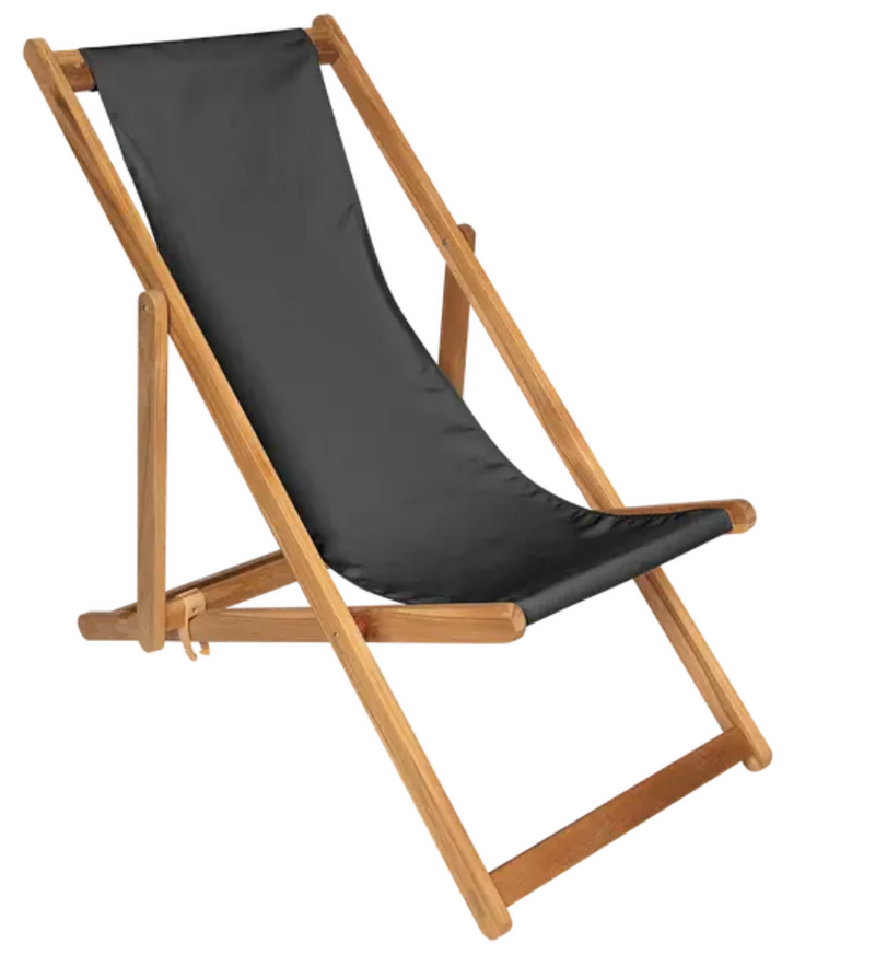 Load image into Gallery viewer, Fermob IBIZA teak deck chair with a natural wood finish, showcasing a comfortable, stylish outdoor seating option.
