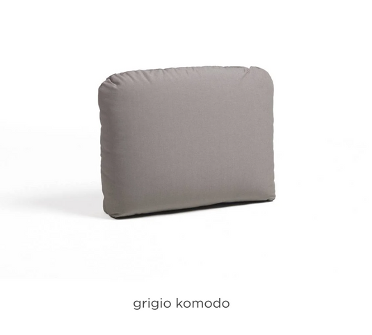 Gray Nardi Komodo corner back cushion from Custom Wood Designs, outdoor Sunbrella fabric, designed for comfortable corner seating.