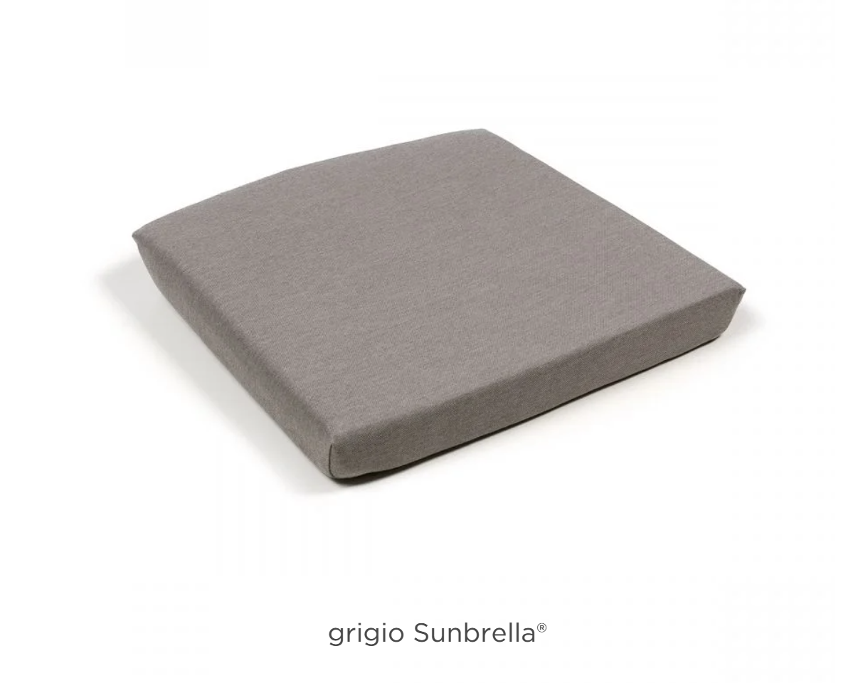 Gray Net Relax cushion by Nardi for outdoor lounge seating, made with Sunbrella fabric, designed for Nardi patio furniture.