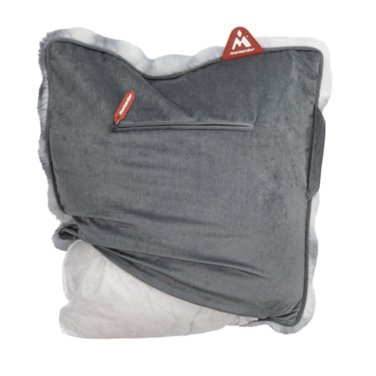 Cosy Garden Evenings Set - 5 Furry Grey Heat Pad Cushions + 48 Heat Pads + 6 Berlin Parasol Lamps