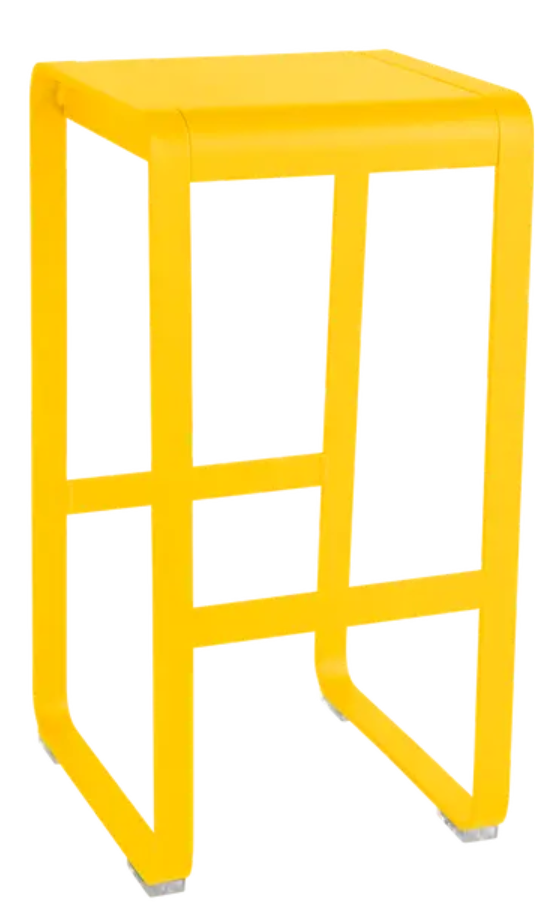 Load image into Gallery viewer, Fermob Bellevie high bar stool in honey color, outdoor furniture with a modern design, suitable for kitchen or patio use.

