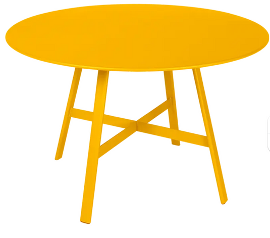 Fermob SO'O Oval Oak Table with 117cm diameter, natural honey finish, suitable for restaurant or hotel settings.