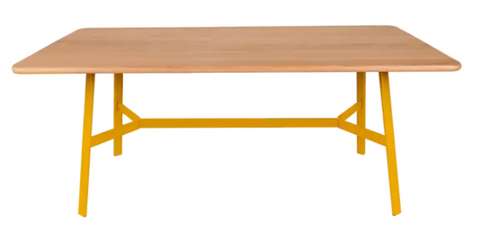 Fermob SO'O oak dining table, 180 x 90 cm, featuring a honey oak finish, perfect for six-seater dining rooms.