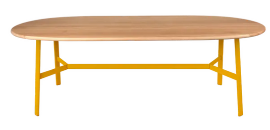 Fermob SO'O Oval Oak Table, 220x95 cm, solid wood dining table with 8 seats, honey-colored finish, stylish and sturdy design