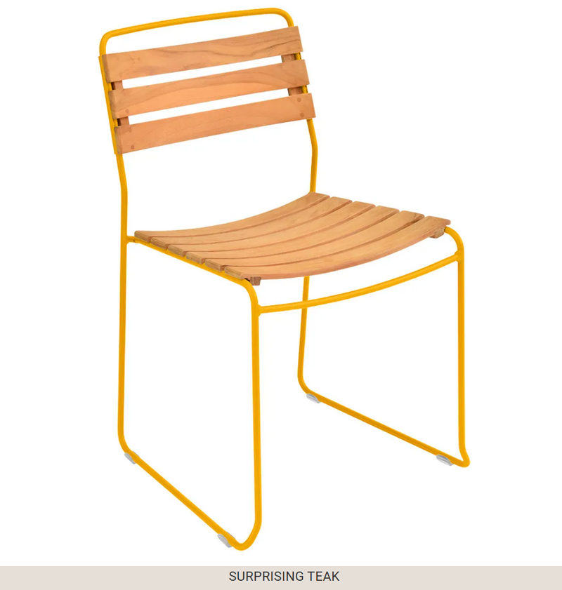 Load image into Gallery viewer, Fermob outdoor metal chair with honey white finish, featuring a modern design and curved armrests for outdoor seating.
