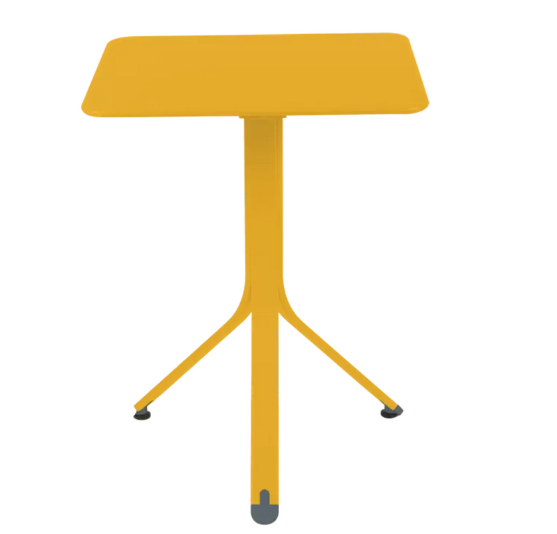 Load image into Gallery viewer, Fermob Rest'O folding outdoor table, 57x57cm, metal honey finish, compact and portable for outdoor use.
