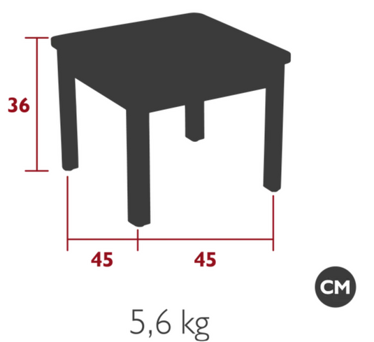 Custom Wood Designs Ibiza Low Teak Table, 45x45 cm, showcasing a sleek, square outdoor teak table for patio furniture.