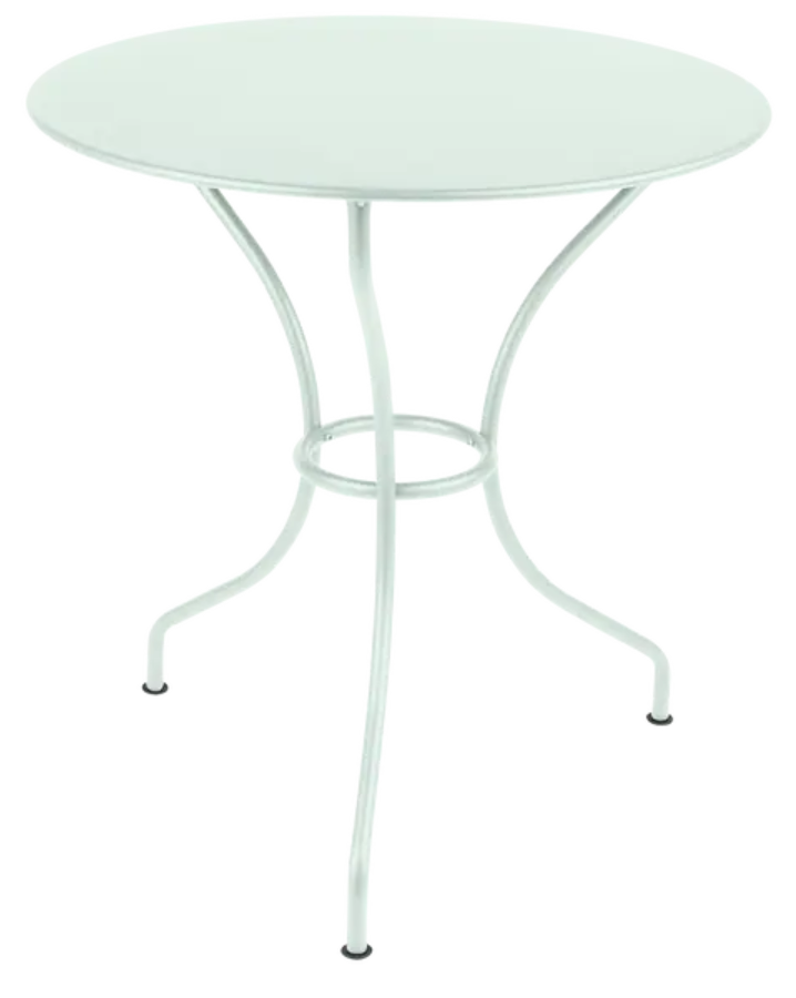 Load image into Gallery viewer, Fermob OPÉRA+ outdoor metal table with 67 cm diameter in Ice Mint, suitable for patio or restaurant outdoor seating.

