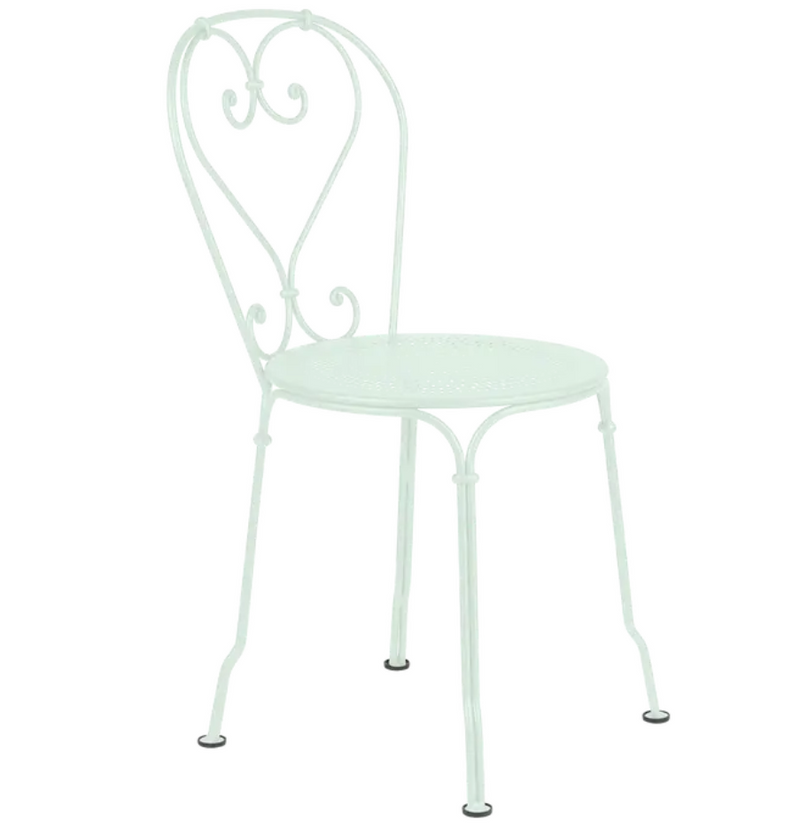 Load image into Gallery viewer, Ice mint Fermob 1900 outdoor chair with a sleek metal design, perfect for garden or patio seating.
