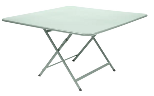 Ice mint Fermob CARACTÈRE foldable outdoor table, 128x128 cm, eight-seater, ideal for outdoor dining and gatherings.