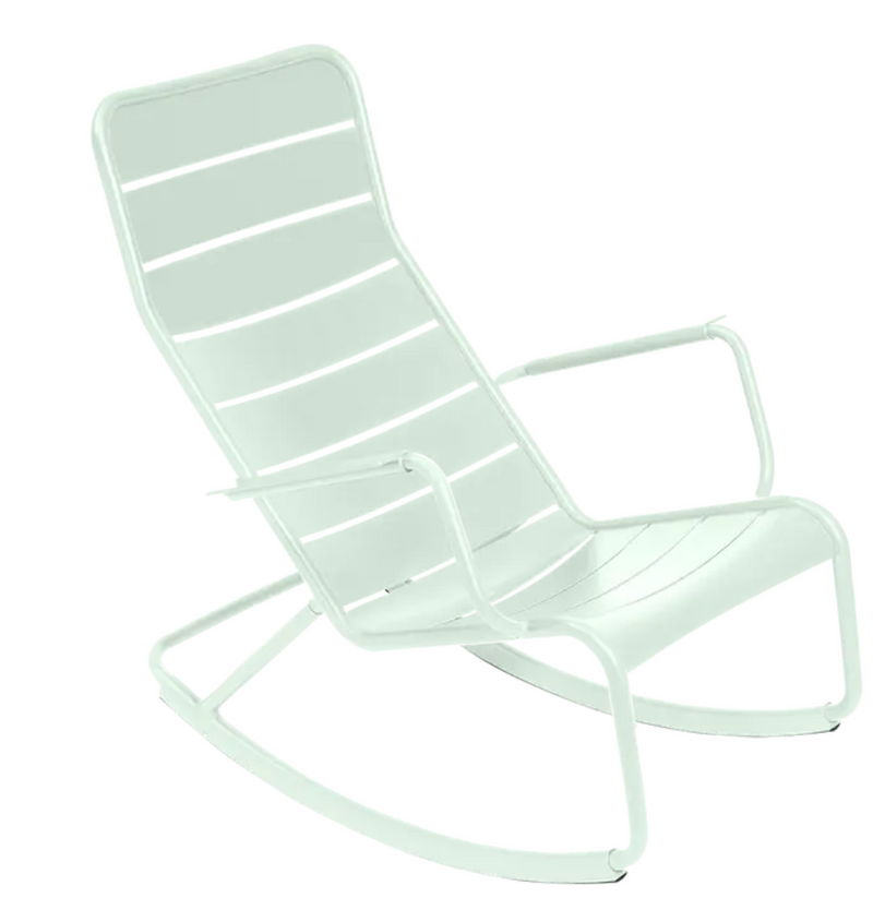 Load image into Gallery viewer, Fermob Luxembourg outdoor rocking chair with sleek aluminium design, perfect for garden or patio relaxation.
