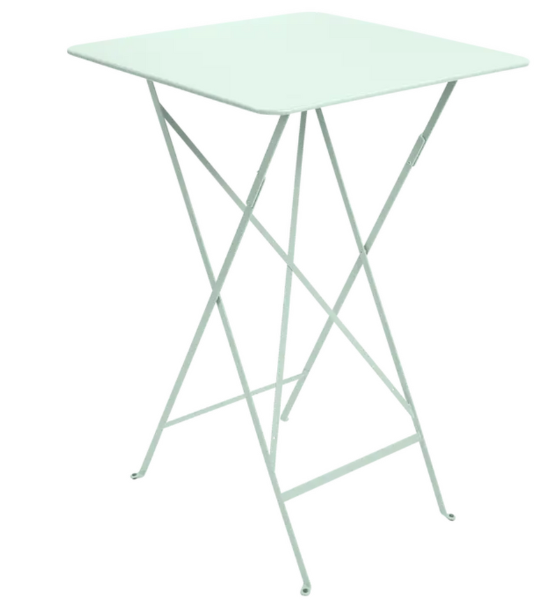 Load image into Gallery viewer, Fermob Ice Mint foldable Bistro high table 71x71 cm with steel powder-coated finish, suitable for outdoor use.
