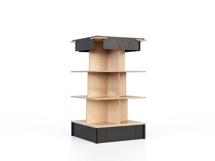 Island 4-shelf retail display stand