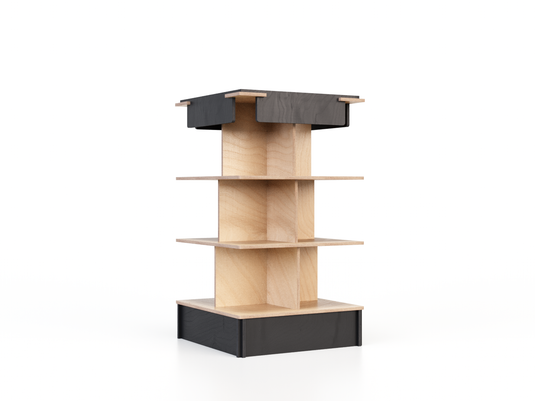 Island 4-shelf retail display stand