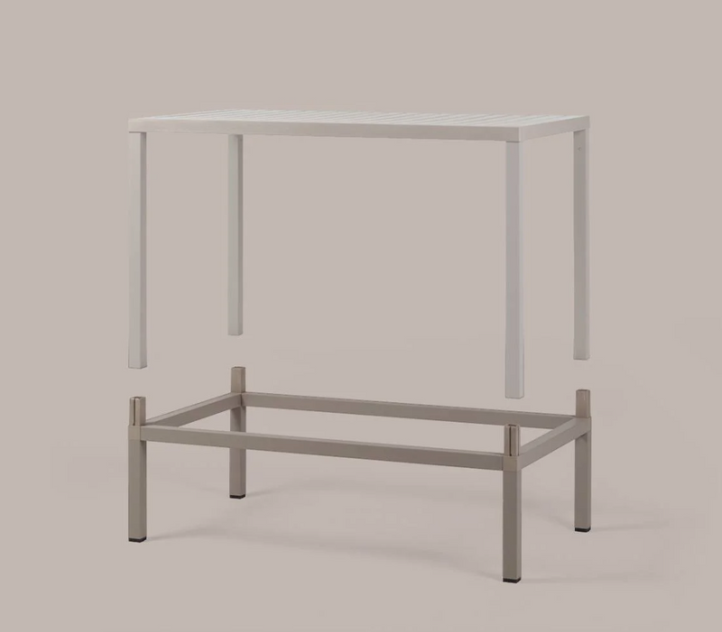 Load image into Gallery viewer, Nardi Cube 120x70 height extension kit with metal brackets and screws for outdoor furniture assembly.
