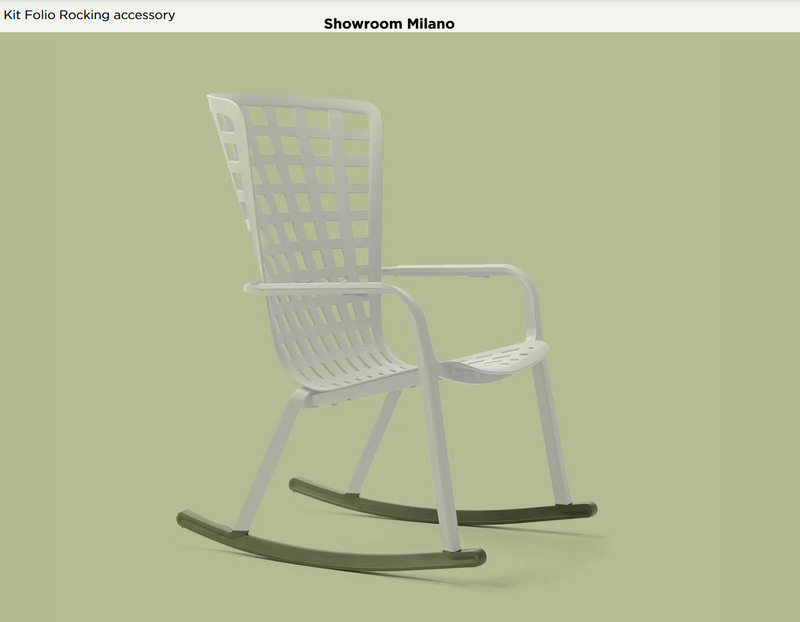 Load image into Gallery viewer, Nardi Folio outdoor rocking chair kit with wooden slats and metal frame, designed for patio furniture assembly.
