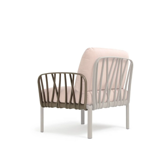 Nardi Komodo sofa armrest accessory with sleek design, shown attached to a modern sectional sofa.