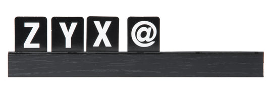 Securit Wall Board - Letter Shelf - Black 2,5x25x1cm - Pack of 6