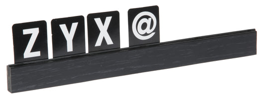 Securit Wall Board - Letter Shelf - Black 2,5x25x1cm - Pack of 6