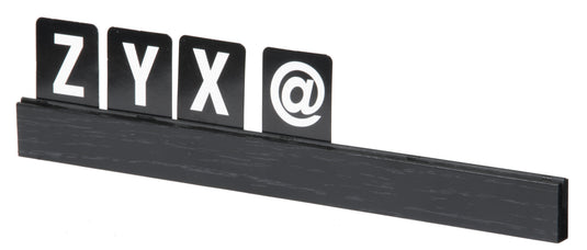 Securit Wall Board - Letter Shelf - Black 2,5x25x1cm - Pack of 6