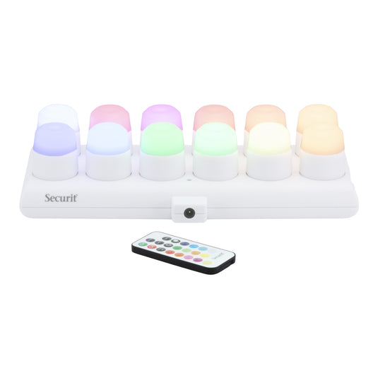 Securit Lighting - Rechargeable Tea Light Set Amsterdam in RGB + Warm White - Pack of 6
