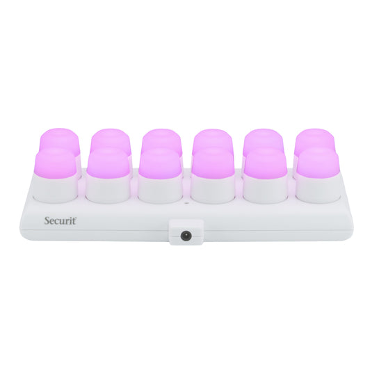 Securit Lighting Set - Amsterdam Rechargeable Tea Lights RGB + Warm White (6 Sets of 12) + 4 Replacement Tea Lights
